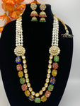 Long Pearl Kundan Set