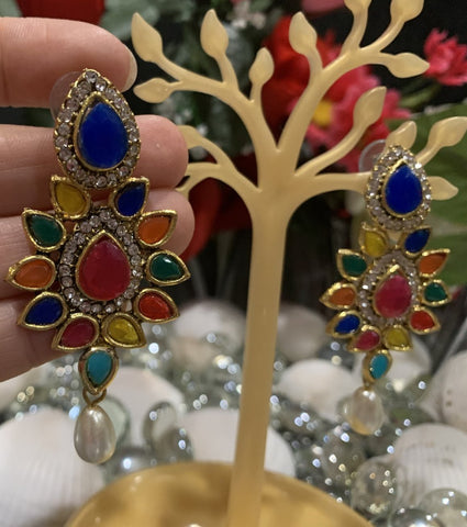 Multicolored Rangoli Earrings