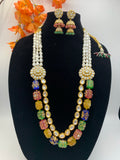 Long Pearl Kundan Set