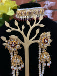 Maroon and gold Hyderabadi choker Set!