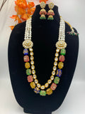 Long Pearl Kundan Set